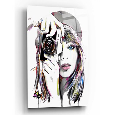 Epic Art 'Take That1' by Loui Jover, Acrylic Glass Wall Art, 12"x16"