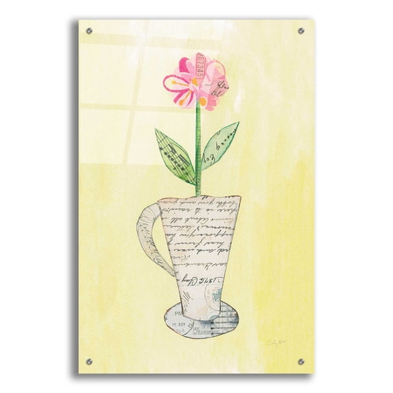 Epic Art 'Teacup Floral II' by Courtney Prahl, Acrylic Glass Wall Art, 24"x36"