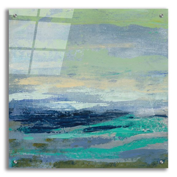 Epic Art 'Teal Wave I' by Silvia Vassileva, Acrylic Glass Wall Art, 24"x24"