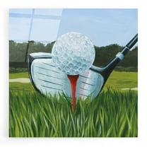 Epic Art 'Tee Off I' by Grace Popp, Acrylic Glass Wall Art, 12"x12"