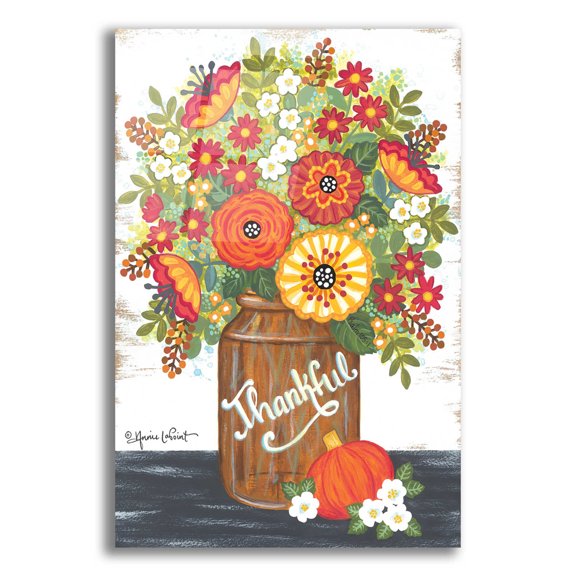 Epic Art 'Thankful Bouquet' by Annie LaPoint, Acrylic Glass Wall Art, 12"x16"