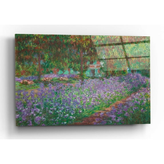 Epic Art 'The Artist's Garden at Giverny' by Claude Monet, Acrylic Glass Wall Art, 16"x12"