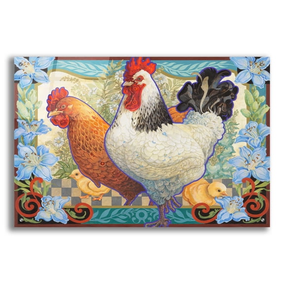 Epic Art 'The Barnyard Brood' by David Galchutt, Acrylic Glass Wall Art, 36"x24"