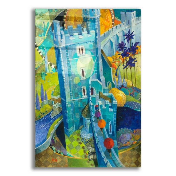 Epic Art 'The Blue Castle' by David Galchutt, Acrylic Glass Wall Art, 16"x24"