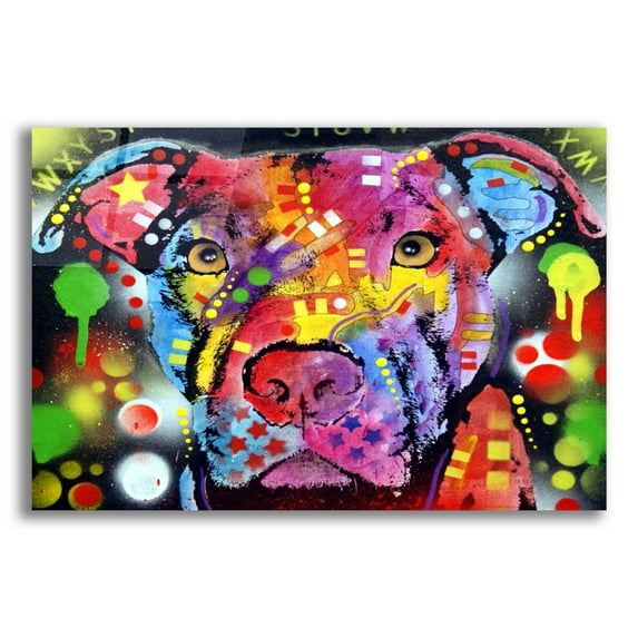 Epic Art 'The Brooklyn Pit Bull' by Dean Russo, Acrylic Glass Wall Art, 24"x16"