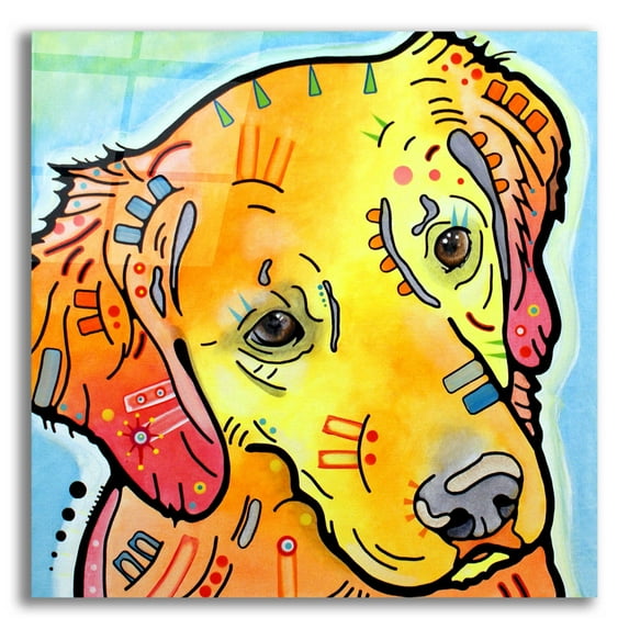 Epic Art 'The Golden(Ish) Retriever' by Dean Russo, Acrylic Glass Wall Art, 12"x12"
