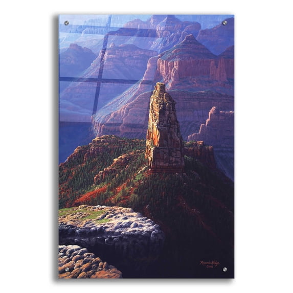 Epic Art 'The Guardian Mountain' by R. Hed, Acrylic Glass Wall Art, 24"x36"