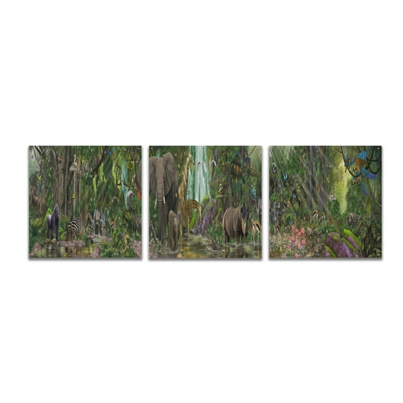 Epic Art The Last Rainforest, Acrylic Glass Wall Art 3 Piece, 108" x 36"