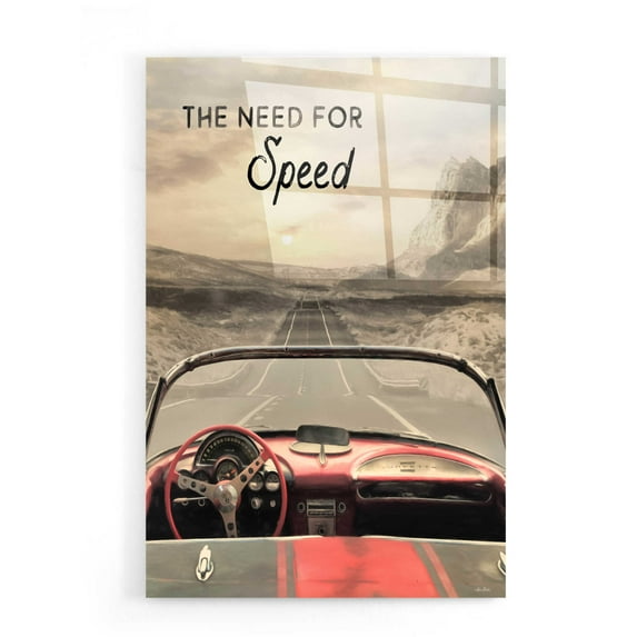 Epic Art 'The Need for Speed' by Lori Deiter, Acrylic Glass Wall Art, 16"x24"