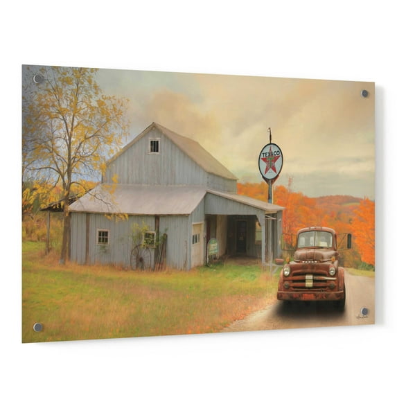Epic Art 'The Old Station' by Lori Deiter, Acrylic Glass Wall Art, 36"x24"