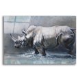 thumbnail image 1 of Epic Art 'The Pedestrian Rhino' by Robert Campbell, Acrylic Glass Wall Art, 24"x16", 1 of 8