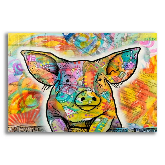 Epic Art 'The Pig' by Dean Russo, Acrylic Glass Wall Art, 24"x16"