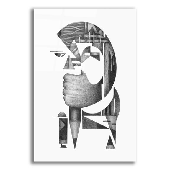 Epic Art 'The Writer' by Rich Lo Acrylic Glass Wall Art, 12" x 16"