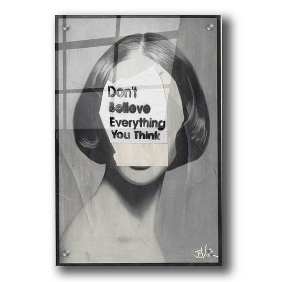 Epic Art 'Think' by Loui Jover, Acrylic Glass Wall Art, 24"x36"