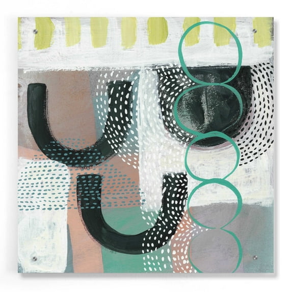 Epic Art 'Ticker Tape III' by Chariklia Zarris, Acrylic Glass Wall Art, 24"x24"