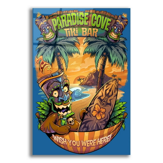 Epic Art 'Tiki Man Hammock' by Flyland Designs, Acrylic Glass Wall Art, 16"x24"