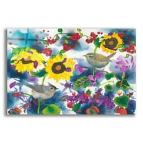 Epic Art 'Titmouse & Wren' by Carissa Luminess, Acrylic Glass Wall Art, 36"x24"