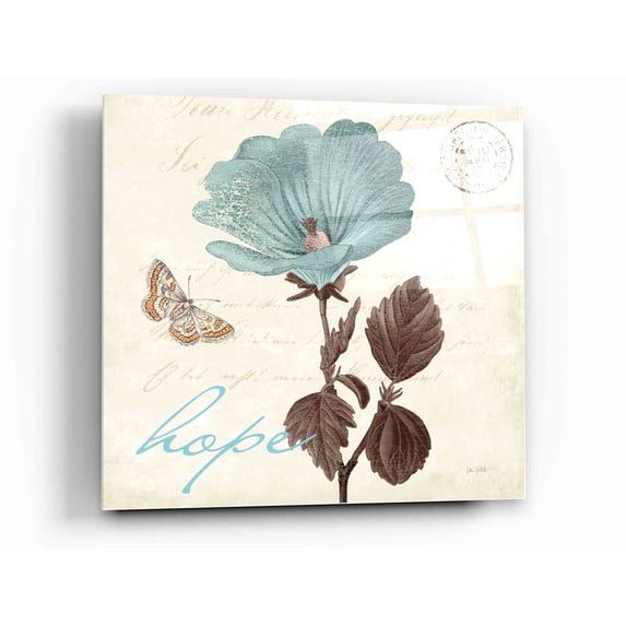 Epic Art 'Touch of Blue III Hope' by Katie Pertiet, Acrylic Glass Wall Art, 12"x12"