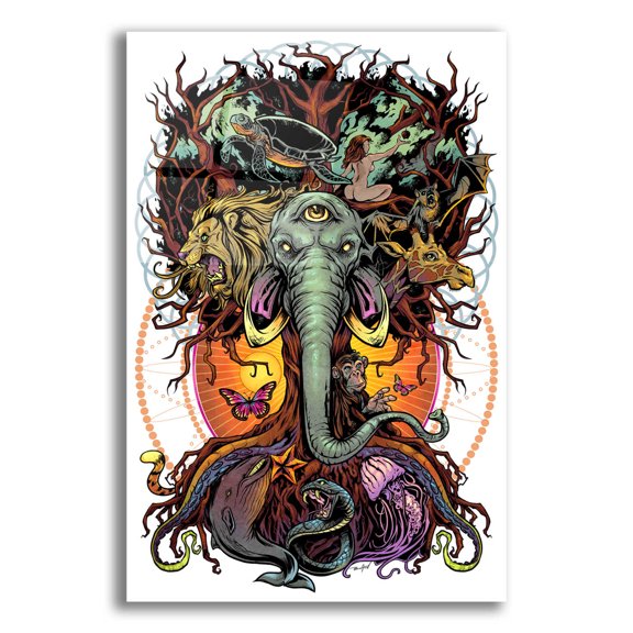 Epic Art 'Tree of Life' by Flyland Designs, Acrylic Glass Wall Art, 12"x16"