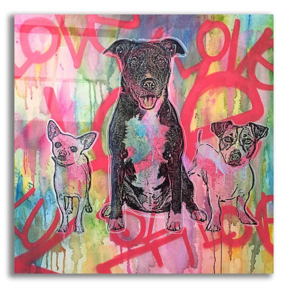 Epic Art 'Tres Amigos' by Dean Russo, Acrylic Glass Wall Art, 12"x12"