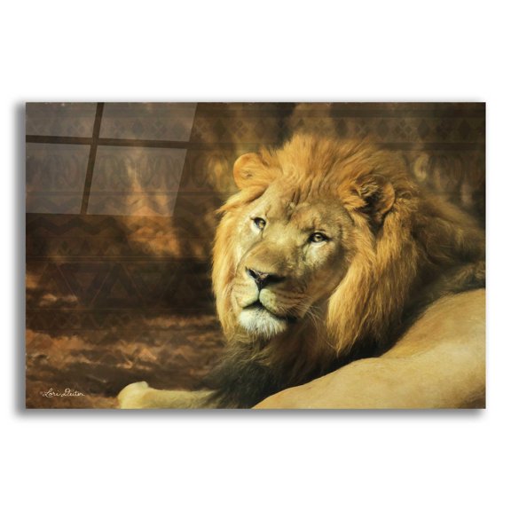 Epic Art 'Tribal Lion' by Lori Deiter Acrylic Glass Wall Art, 16"x12"