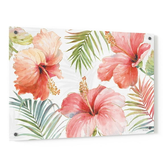 Epic Art 'Tropical Blush I' by Lisa Audit, Acrylic Glass Wall Art, 36"x24"