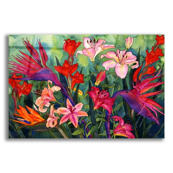 Epic Art 'Tropical Kiss' by Carissa Luminess, Acrylic Glass Wall Art, 16"x12"