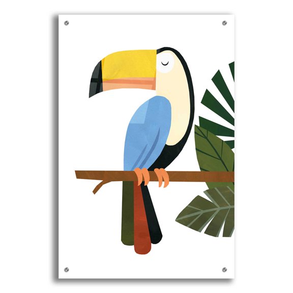 Epic Art 'Tucker The Toucan' by Emily Kopcik, Acrylic Glass Wall Art, 24"x36"
