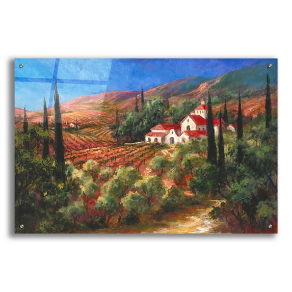 Epic Art 'Tuscan Monastery' by Art Fronckowiak, Acrylic Glass Wall Art, 36"x24"