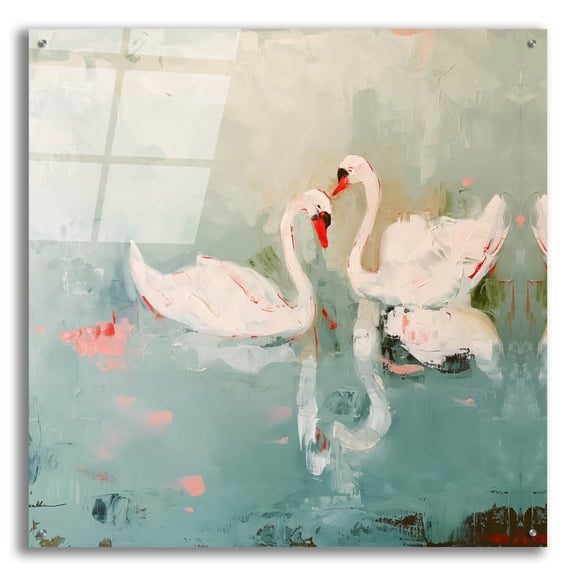 Epic Art 'Two Swans' by Svetlana Aleynikova Acrylic Glass Wall Art, 36" x 36"
