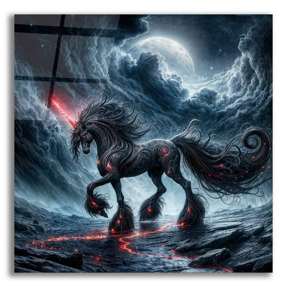 Epic Art 'Unicorn Beast' by KIR.DART Acrylic Glass Wall Art, 12" x 12"