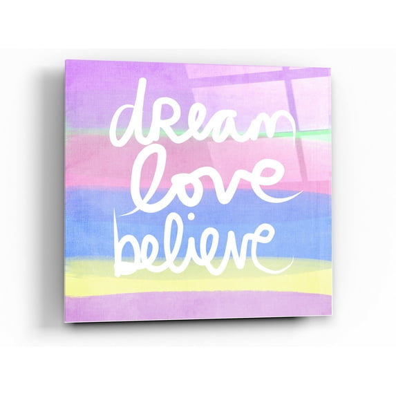 Epic Art 'Unicorn Stripe Dream' by Linda Woods, Acrylic Glass Wall Art, 24"x24"