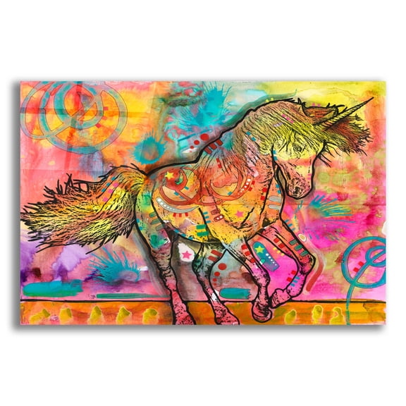 Epic Art 'Unicorn of Love' by Dean Russo, Acrylic Glass Wall Art, 16"x12"