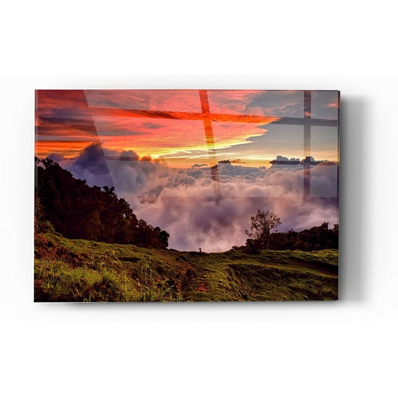 Epic Art 'Valley Clouds at Sunset,' Acrylic Glass Wall Art, 24"x36"
