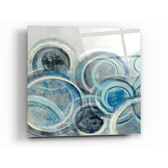 Epic Art 'Variation Blue Grey II' by Silvia Vassileva, Acrylic Glass Wall Art, 24"x24"