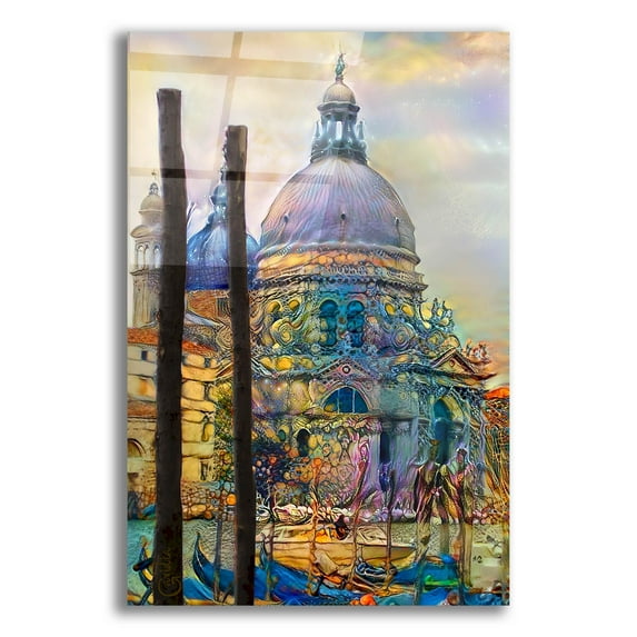 Epic Art 'Venice Italy The Salute Church of Saint Mary of Good Health' by Pedro Gavidia, Acrylic Glass Wall Art, 12"x16"