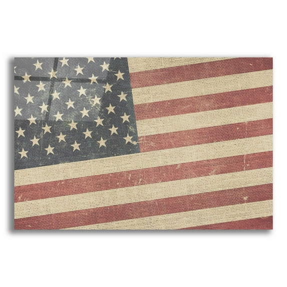 Epic Art 'Vintage American Flag' by Epic Portfolio, Acrylic Glass Wall Art, 16"x12"