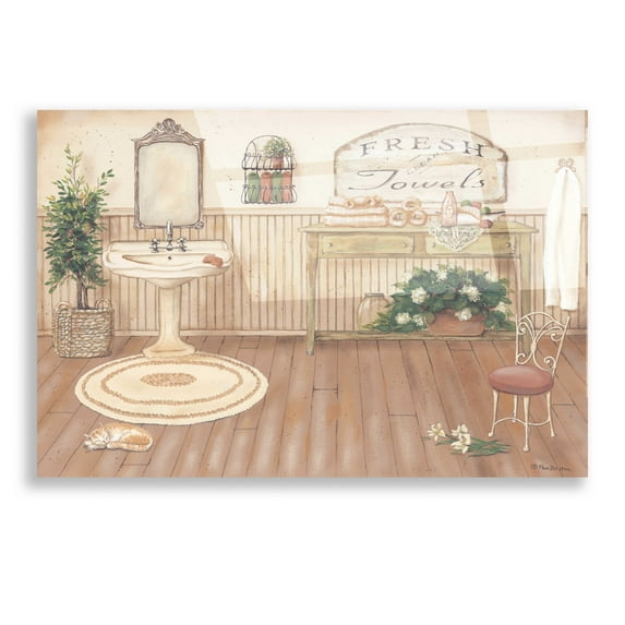 Epic Art 'Vintage Bath II' by Pam Britton, Acrylic Glass Wall Art, 16"x12"