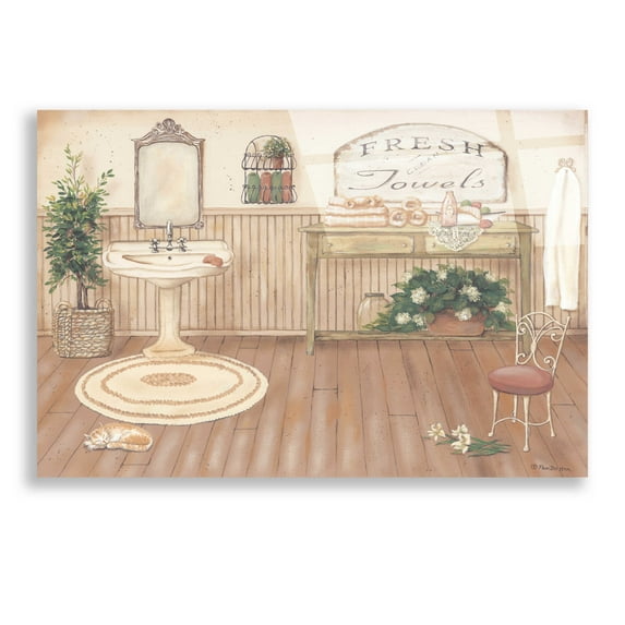 Epic Art 'Vintage Bath II' by Pam Britton, Acrylic Glass Wall Art, 24"x16"