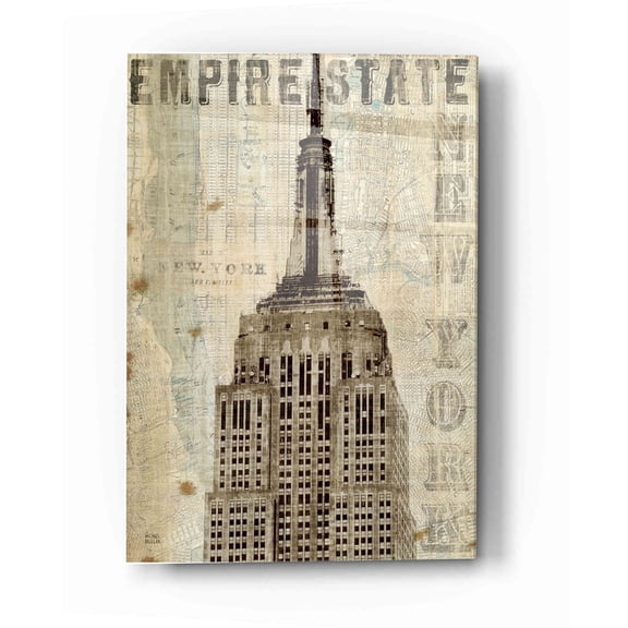 Epic Art 'Vintage NY State Building' by Michael Mullan, Acrylic Glass Wall Art, 12"x16"