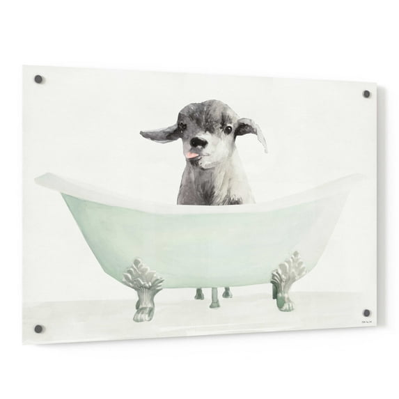 Epic Art 'Vintage Tub with Goat' by Stellar Design Studio, Acrylic Glass Wall Art, 36"x24"