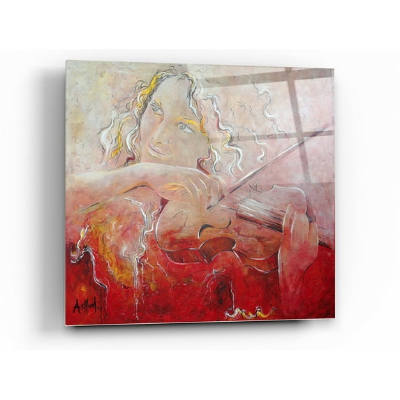 Epic Art 'Violinist' by Samedin Asllani, Acrylic Glass Wall Art, 36"x36"