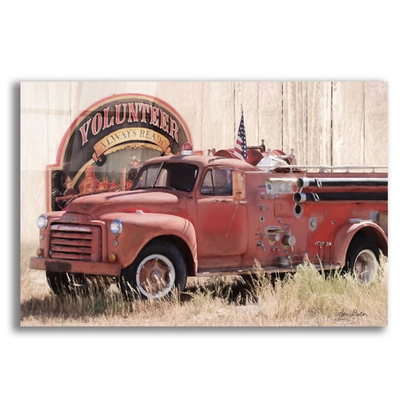 Epic Art 'Volunteer Firefighter' by Lori Deiter Acrylic Glass Wall Art, 24"x16"