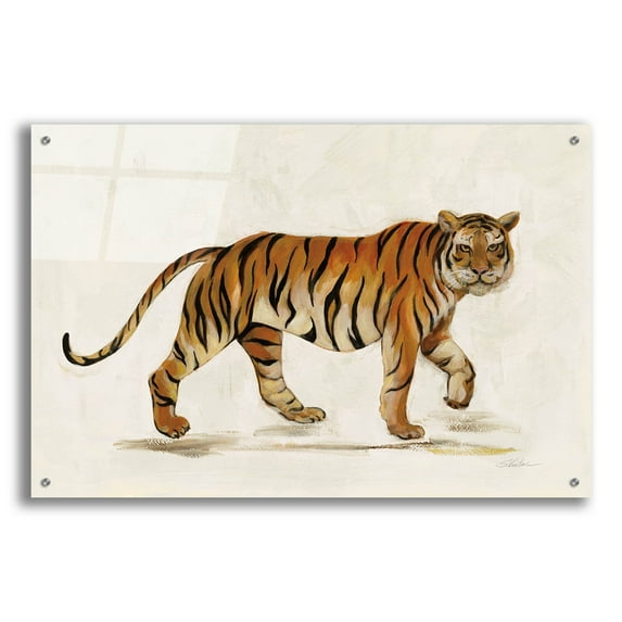 Epic Art 'Walking Tiger Light' by Silvia Vassileva, Acrylic Glass Wall Art, 36"x24"