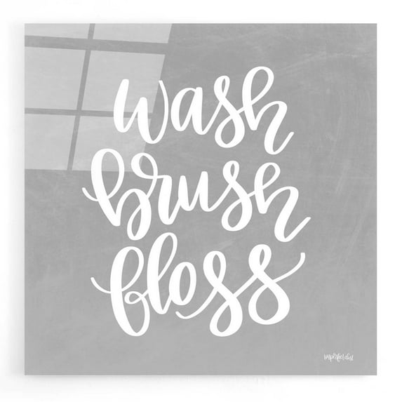 Epic Art 'Wash, Brush, Floss' by Imperfect Dust, Acrylic Glass Wall Art, 12"x12"