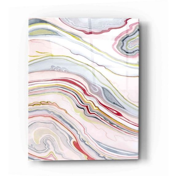 Epic Art 'Watercolor Marbling II' by Grace Popp Acrylic Glass Wall Art, 12"x16"