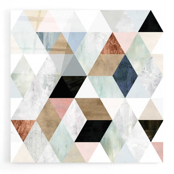 Epic Art 'Watercolor Mosaic I' by Victoria Borges, Acrylic Glass Wall Art, 12"x12"