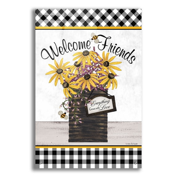 Epic Art 'Welcome Friends' by Linda Spivey, Acrylic Glass Wall Art, 24"x36"