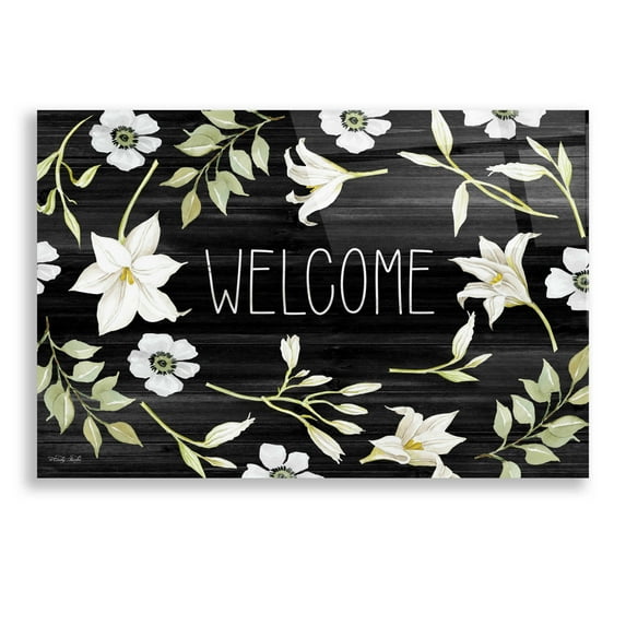 Epic Art 'Welcome Lilies' by Cindy Jacobs, Acrylic Glass Wall Art, 24"x16"
