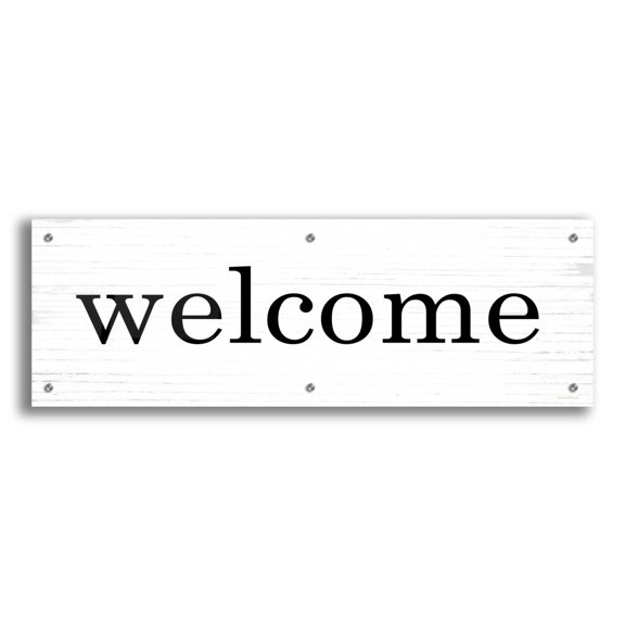 Epic Art 'Welcome' by Lettered & Lined, Acrylic Glass Wall Art, 36"x12"